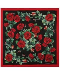 Dolce & Gabbana - Floral Print Silk Scarf - Lyst