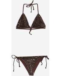 P.A.R.O.S.H. - Halterneck Sequined Bikini - Lyst