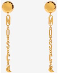 Moschino - Logo Lettering Croissant Drop Earrings - Lyst