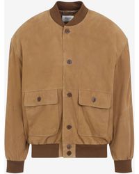 Saint Laurent - Suede Bomber Jacket - Lyst