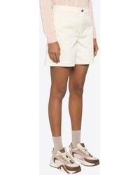 Moncler - Logo Patch Mini Shorts - Lyst