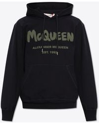 Alexander McQueen - Graffiti Logo Print Hooded Sweatshirt - Lyst