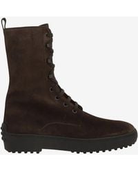 Tod's - Winter Gommino Suede Ankle Boots - Lyst