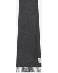 Ami Paris - Ami De Coeur Fringed Wool Scarf - Lyst