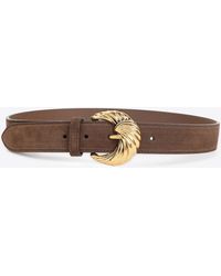 Etro - Paisley Buckle Suede Belt - Lyst
