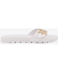 Tory Burch - Leather Buckle Slides - Lyst