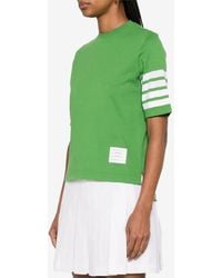 Thom Browne - 4-Bar Stripes Crewneck T-Shirt - Lyst