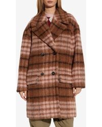 Moschino - Oversized Mohair Blend Checked Coat - Lyst
