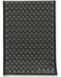 McQueen - Skull Jacquard Silk Scarf - Lyst