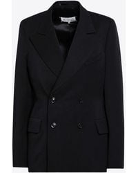 Maison Margiela - Double-Breasted Wool Blazer - Lyst