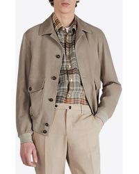 Slowear - Suede Button-Up Bomber Jacket - Lyst