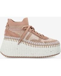 Chloé - Nama Platform-Wedge Sneakers - Lyst