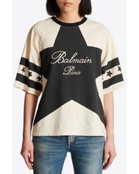 Balmain - Signature Stars Crewneck T-Shirt - Lyst