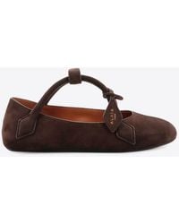Alaïa - Le Teckel Suede Ballet Flats - Lyst