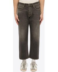 Golden Goose - Straight-Leg Washed Cropped Jeans - Lyst