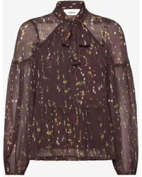 Ba&sh - Kamala Printed V-Neck Blouse - Lyst