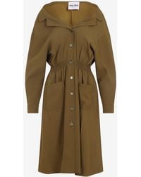 Miu Miu - Off-Shoulder Shirt Dress - Lyst