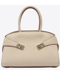 Ferragamo - Medium Hug Leather Top Handle Bag - Lyst