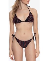 Moschino - Logo Print Halterneck Bikini Top - Lyst