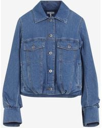 Loewe - Balloon-Sleeved Denim Jacket - Lyst