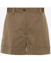 Miu Miu - Wide-Leg Mini Shorts - Lyst