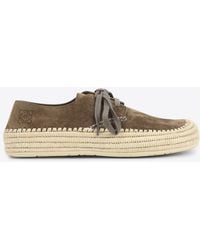 Loewe - Rio Suede Espadrilles With Logo - Lyst