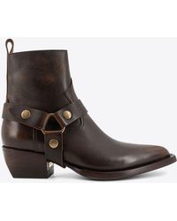 Golden Goose - Debbie Distressed Leather Ankle Boots - Lyst