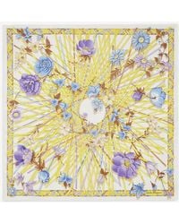 Ferragamo - Vimini Floral Print Silk Scarf - Lyst