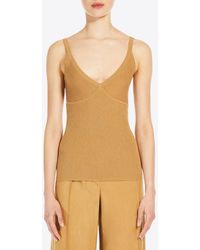 Max Mara - Gallura Silk-Blend V-Neck Top - Lyst