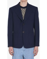 Valentino - Single-Breasted Wool Jacket - Lyst