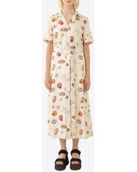 Chloé - Shells Print Midi Shirt Dress - Lyst
