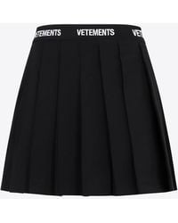 Vetements - Logo Mini Pleated Skirt - Lyst