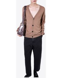 Prada - Triangle Logo Wide-Leg Jeans - Lyst