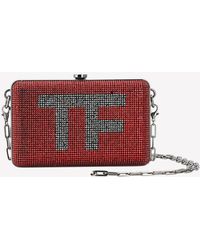 Tom Ford - Mini Tf Crystal-Embellished Box Clutch With Chain Strap - Lyst