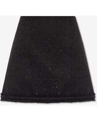Versace - A-Line Tweed Mini Skirt - Lyst