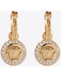 Versace - Crystal La Medusa Greca Earrings - Lyst