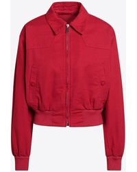 Prada - Zip-Up Bomber Jacket - Lyst
