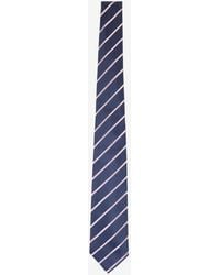 Kiton - Diagonal Stripes Silk Tie - Lyst