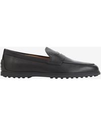 Tod's - Grained Leather Loafers - Lyst