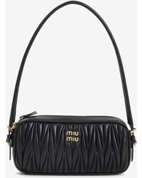 Miu Miu - Logo Leather Shoulder Bag - Lyst