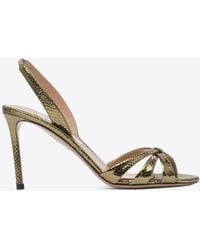 Aquazzura - Tati 85 Snakeskin Leather Sandals - Lyst