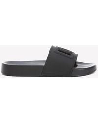 Dolce & Gabbana - Dg Cut-Out Rubber Slides - Lyst