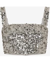 Dolce & Gabbana - Sequin-Embellished Sleeveless Top - Lyst