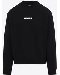 Jil Sander - Logo Print Crewneck Sweatshirt - Lyst