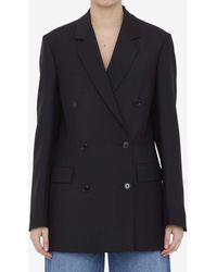 Loewe - Double-Breasted Wool And Mohair Blend Blazer - Lyst