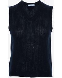 Prada - V-Neck Cashmere Vest - Lyst