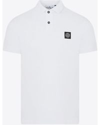 Stone Island - Compass-Patch Polo T-Shirt - Lyst