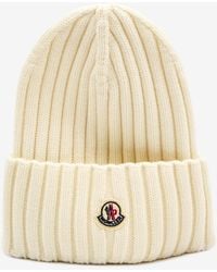 Moncler - Logo Patch Wool Beanie - Lyst