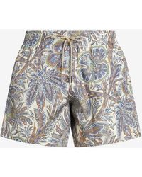 Etro - Paisley Foliage Print Swim Shorts - Lyst