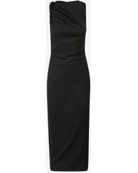 Versace - Draped Midi Dress With Cut-Out - Lyst